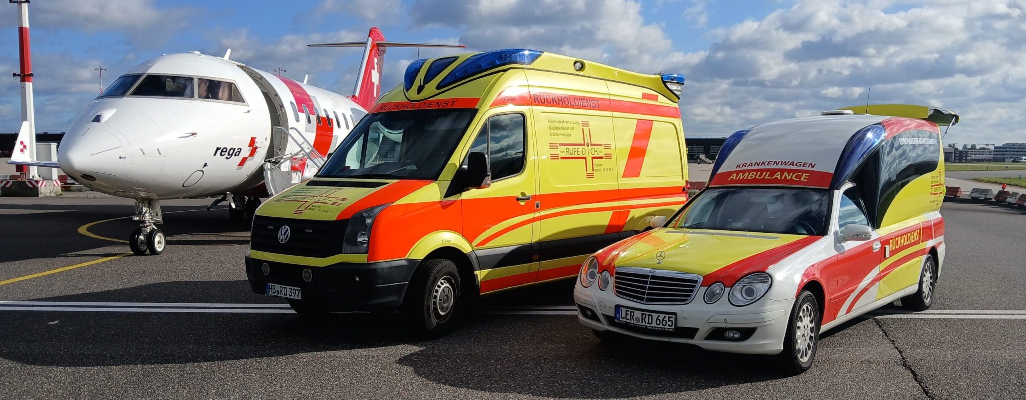 Rettungsteam von Rufe-Dich am Flughafen